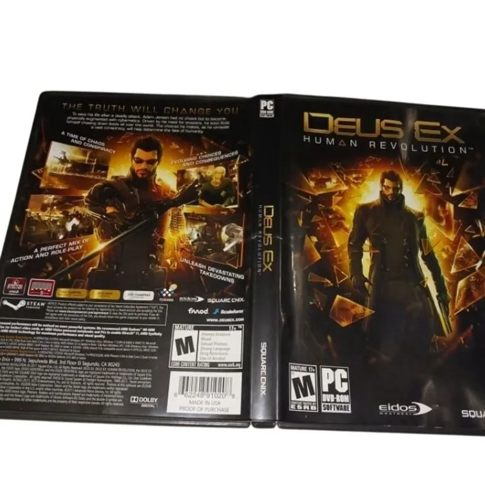 Deus Ex:‎ Human Revolution PC DVD-ROM Action RPG Game Square Enix CIB tested